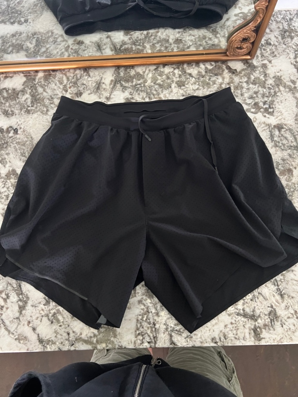 Lululemon Men’s Black Athletic Shorts with Drawstring